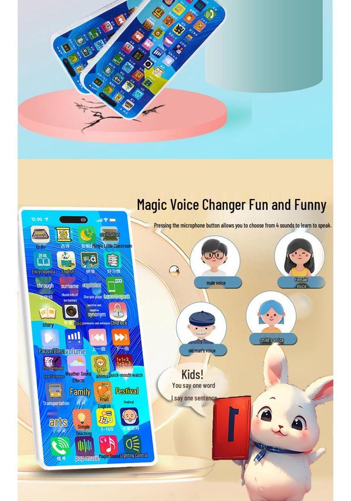 Personalized Bilingual Early Learning Educational Phone - English/Chinese Multifunctional Rechargeable Smart Learning Device for Kids