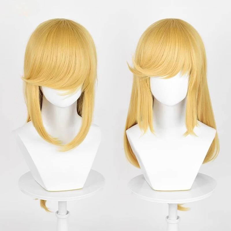 Applejack Cosplay Wig Anime Long Golden Yellow Scalp Wig Heat Resistant Synthetic Hair Anime Party Wigs