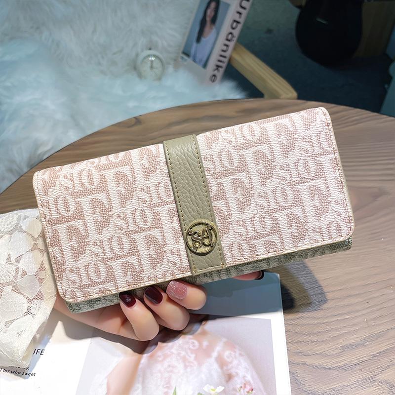 

Двухцветные женские кошельки из натуральной кожи, длинный кошелек, роскошные женские клатчи, оригинальный дизайн, клатчи из воловьей кожи с буквенным принтом бежевый