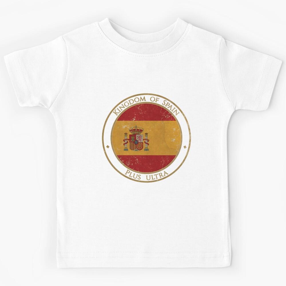 Vintage Kingdom of Spain Europe European Flag Kids T-Shirt 100