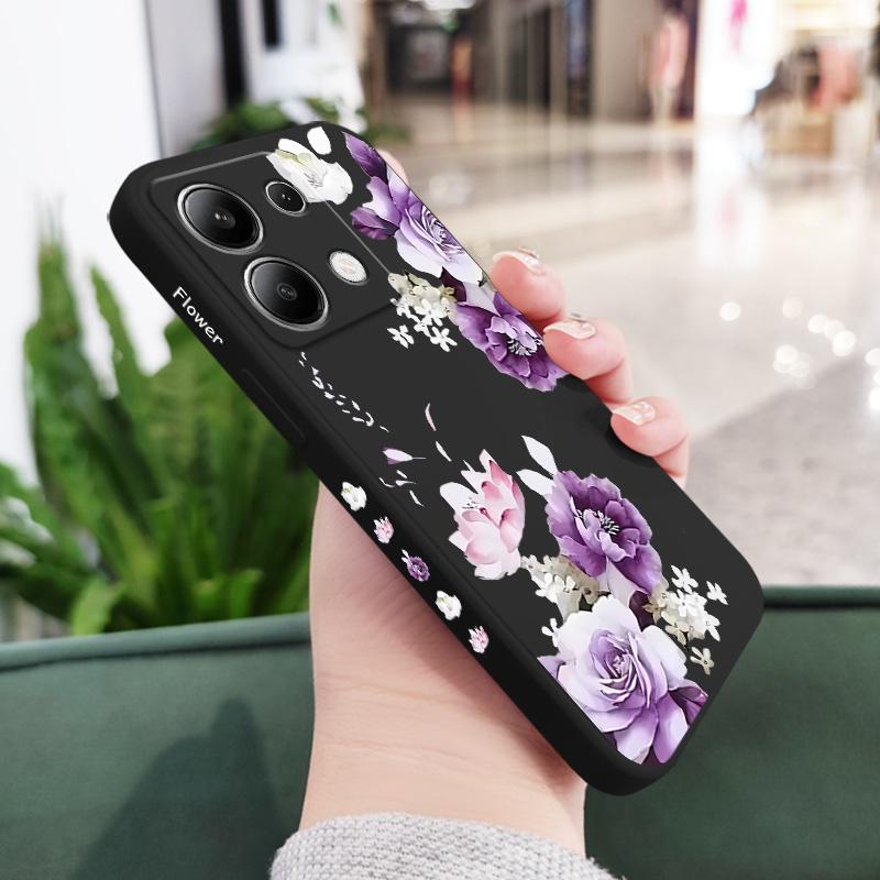 Beautiful Peony Phone Case For Xiaomi Redmi Note 14 13 12 12S 11 11S 10 10S 9 9S Pro Plus 4G 5G Liquid Silicone Cover
