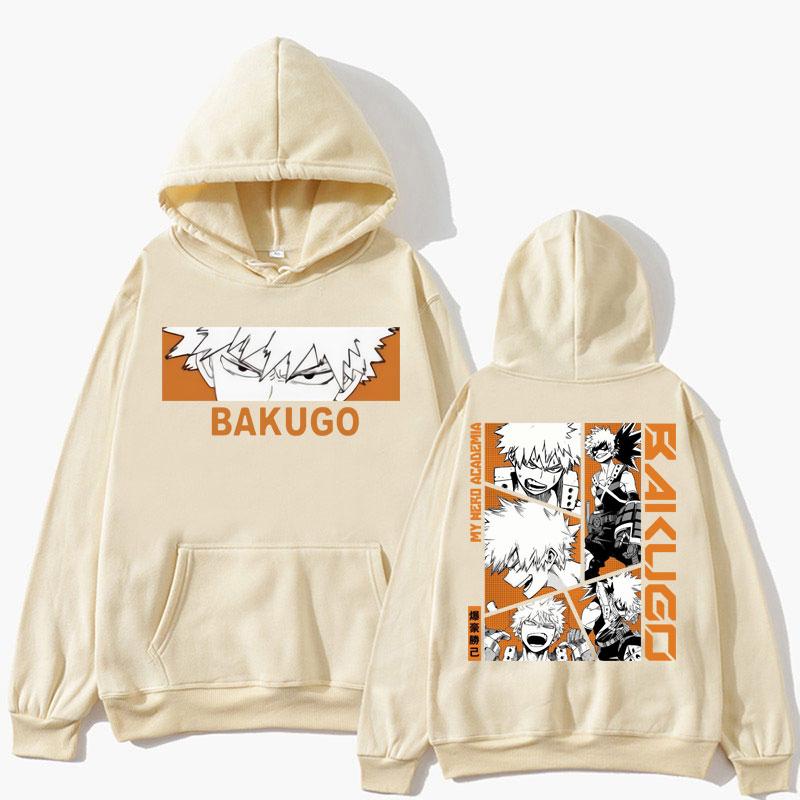 Japan Anime My Hero Academia Hoodie Bakugou Katsuki Trend Harajuku Manga Long Sleeve Men Women Streetwear