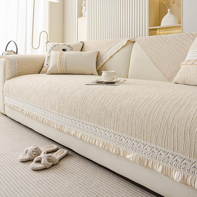 Französische Creme Wind Sofakissen Ist Universell In Allen Jahreszeiten, Schmutzabweisend Und Rutschfest  Neuer Leichter Luxusstil Hochwertiger Sofabezug