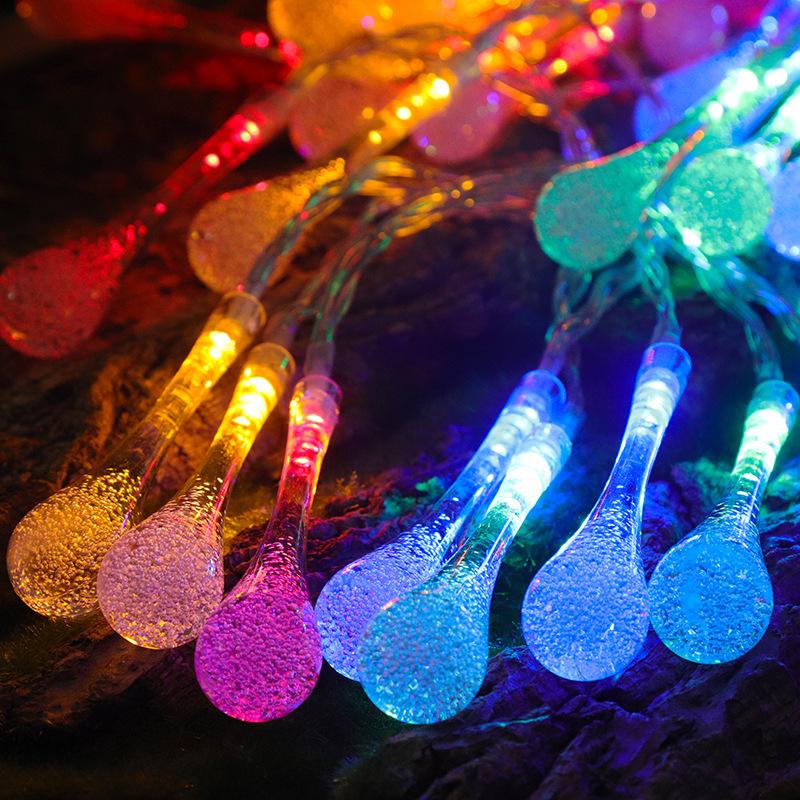 LED Bubble Ball Water Drop Colorful Outdoor String Lights, Battery/USB Powered for Camping & Festival Decorations