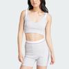 Adidas Originals Tape Bra Top Color Block Shoulder Strap Knitted Casual Sports Bra Women Underwear Light-Gray IT7300