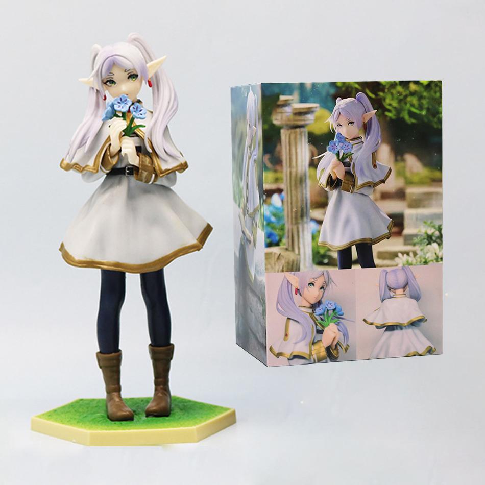 2PCS Anime Beyond Journey's End Read Book Sitting Take Flowers Stand Action Figures Frieren Noodle Stopper Collection Toy Gift