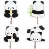 MOROBOR Panda Self Adhesive Hook, 4pcs No Punch Hook Decorative Wall Mounted Hooks Home Office Nursery Room Decoration for Hanging Key, Towel, Hat