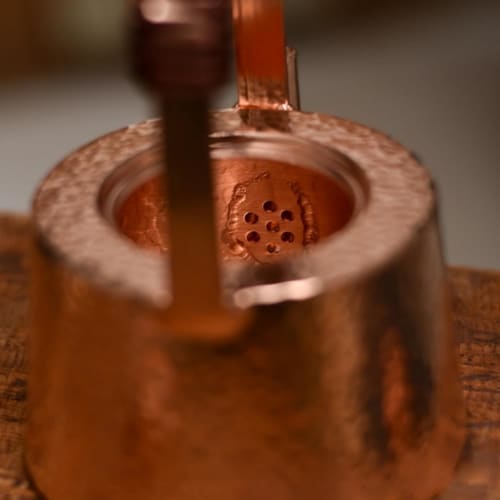 Quxxuol Pure Copper Kettle, Handmade Small Copper Teapot, Traditional Craftsmanship, Perfect for Home Use or as a Gift (Brown, 800ml)