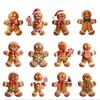 12pcs Merry Chrsitmas Wooden Gingerbread Man Hanging Ornament Home Xmas Celebration Happy New Year Party Decoration DIY Supplies