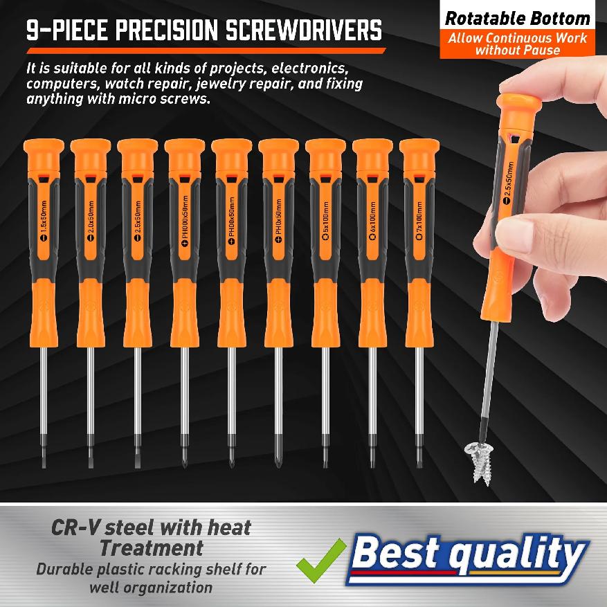 86-Piece Professional Screwdriver Set - Magnetic Tip with 40 Bits & 20 Drill Bits, Chrome Vanadium Steel for Precision Repair