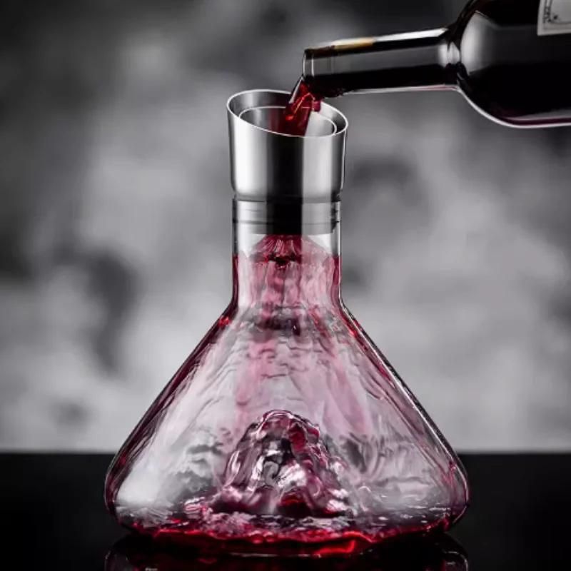 1500ML Iceberg Whisky Wine Decanter Handmade Lead-free Crystal Wine Pourer Carafe Thickened Wine Dispenser Pot Bar Accessories