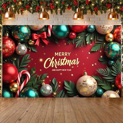 New Year Banner Colorful Merry Christmas Banner Christmas Banner Glittering For Holiday Event Family Celebration Home Party