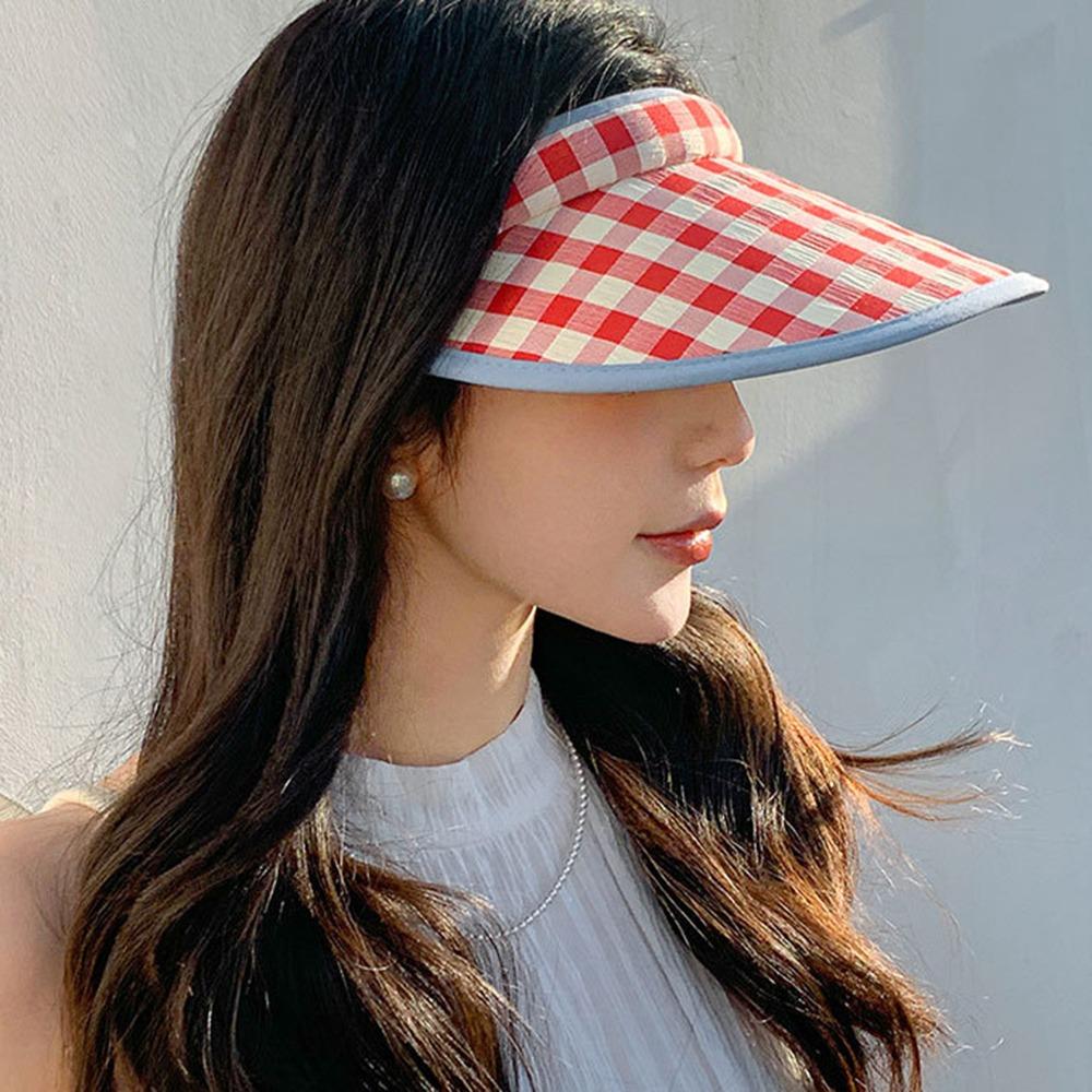 Breathable Large Brim Sun Hat Hair Hoop Style Sun Protection Hats Summer Empty Top Cap Girl