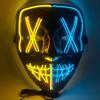 EL Cold Light LED Halloween Mask - Luminous Black V Mask for Shuffle Dance