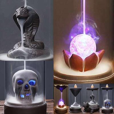 Backflow Incense Burner Creative Ceramic Desktop Ornamental Aromatherapy Stove Windproof Incense Holder