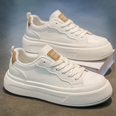 Platform Sneakers Thick Sole Casual Shoes Fashion Low-Top Lace-Up Trainers for Daily Wear