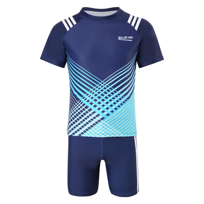 

Подростковый купальный комплект для мальчиков: Лето 2024 Раздельный купальник и плавки для подростков среднего и большого роста XL синий