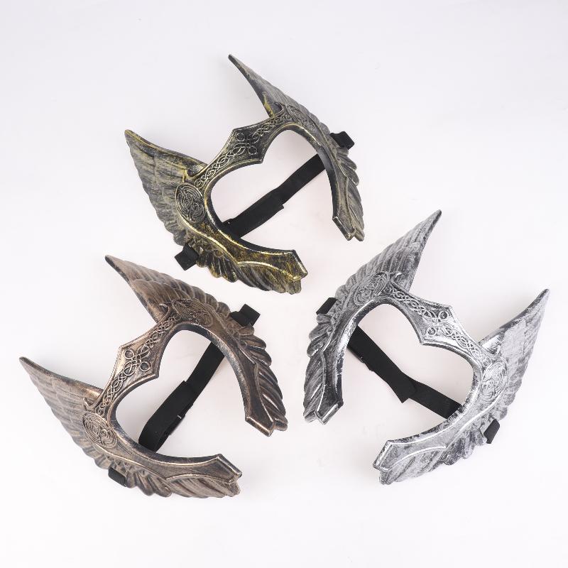 Viking Style Half-Face Mask Plastic Anime Mask Helmet Cosplay Masks Halloween Costume Accessories Party Props