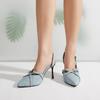 Sandali Donna Stile Urbano Cinturino con Fibbia Scarpe Décolleté Donna Punta Affilata Tacco Alto Sottile Scarpe da Donna per Banchetto Slingback Scarpe da Festa