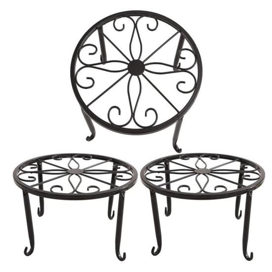 5Pcs Plant Stand Sturdy Base Rust-free Weather-resistant Iron Art Heavy Duty