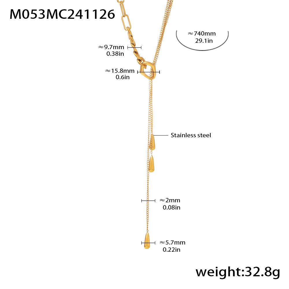 Qiong Yao 18K Gold Stainless Steel Multi-layer Adjustable Sweater Chain Necklace