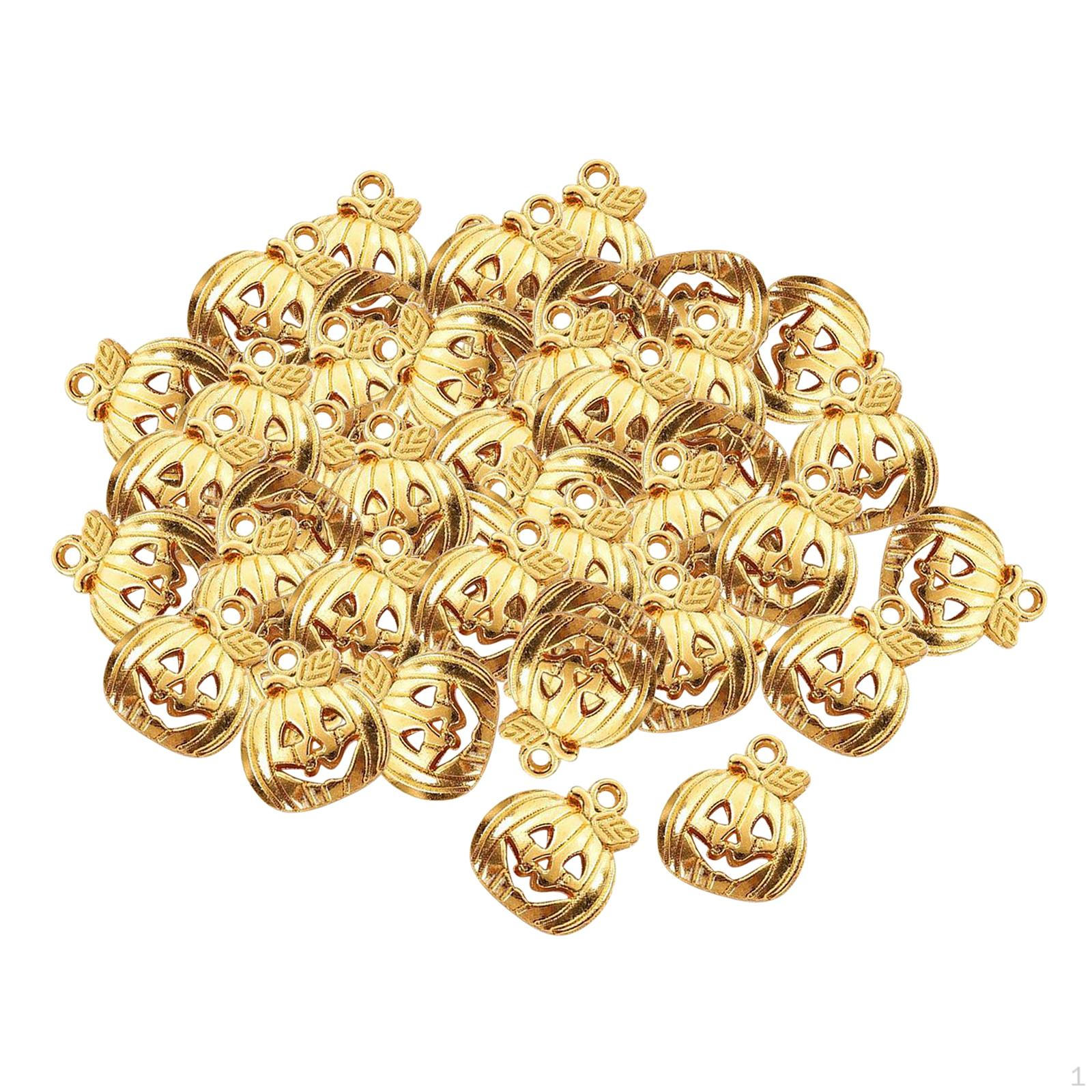 50 шт. Хэллоуин Тыква Шармы Подвески Ожерелье Изысканная Брошь Ретро Стиль Подвеска Gold