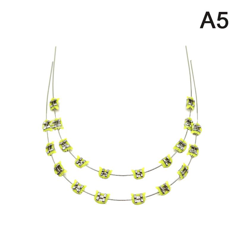 2Pcs Cartoon Cat Dental Metal Braces Archwire Without Hooks Metal Bracket And Ligature Ties Colorful Temporary Tooth Decoration