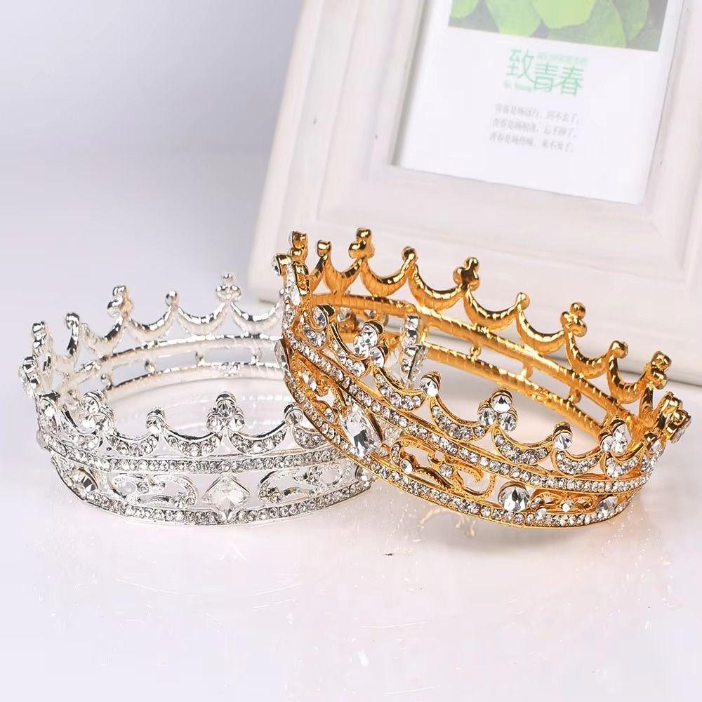 Sparky Crystal Bridal Tiara Rhinestone Round Crown for Women Baroque Crown  Prom Night