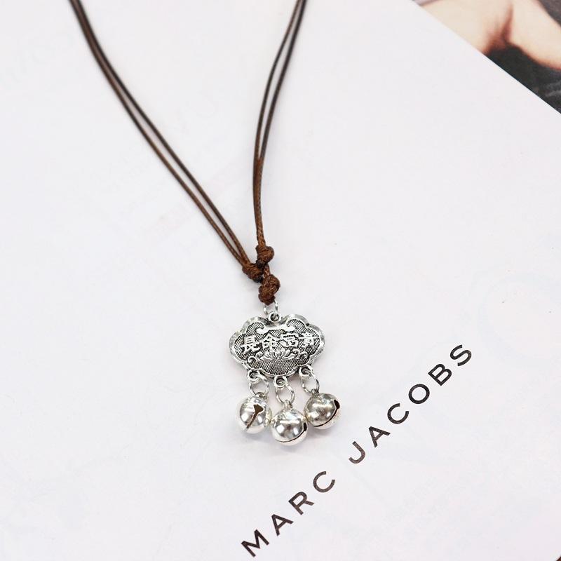 Retro Small Fresh Mori Minimalist Necklace, Ethnic Style Antler Pendant, Couple Versatile Long Sweater Chain Accessories