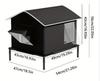All-Season Waterproof, Cold-Resistant Outdoor Enclosed Love Heart Cat House with Free Shipping.