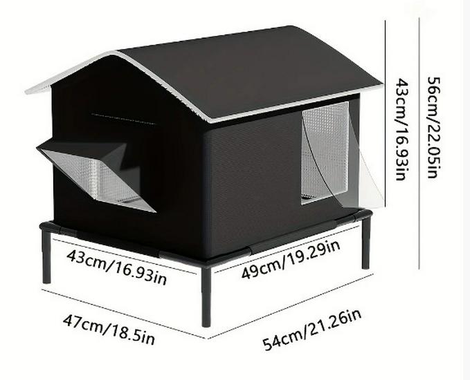 All-Season Waterproof, Cold-Resistant Outdoor Enclosed Love Heart Cat House with Free Shipping.