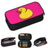 Rubber Duck In Hot Pink Pencil Cases for Student Gifts Pen Box Pencil Bag Large Capacity Pencil Pouch