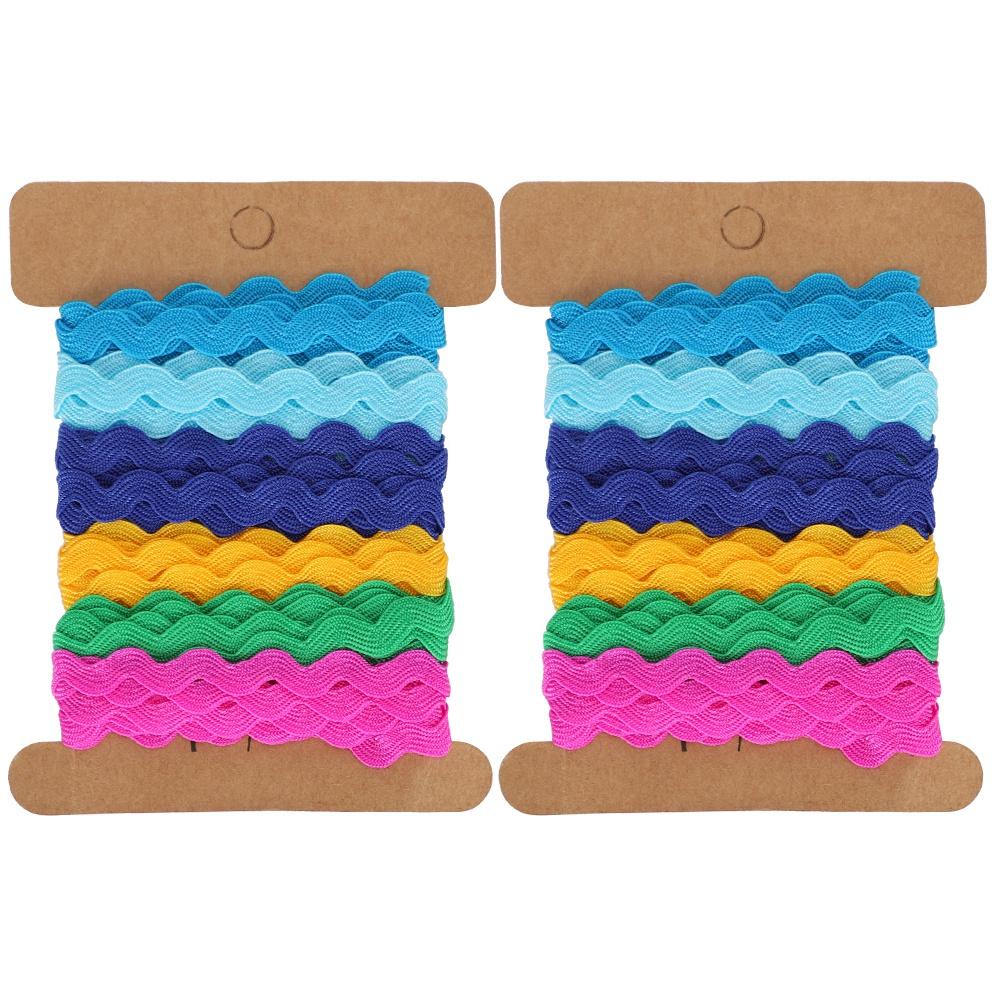 2 Stück Farbige Zickzack-Bänder DIY Handgefertigtes Material Stoff Haaraccessoires Nähdekoration 8mm(1 )
