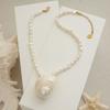 Yori Natural Baroque Freshwater Pearl Clavicle Necklace Vacation Beach Stainless Steel Charm Jewelry Trendy