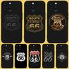 America Route 66 Phone Case For iPhone 15,14,13,12,11 Plus,Pro,Max,XR,XS,X,7,8 Plus,SE,Mini Black Silicone Soft