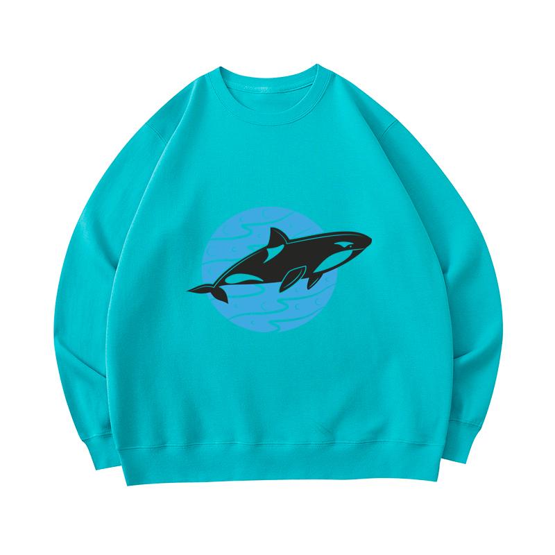 LI'L JOGGER SWEATSHIRT ORCA PRINT IN BLUE