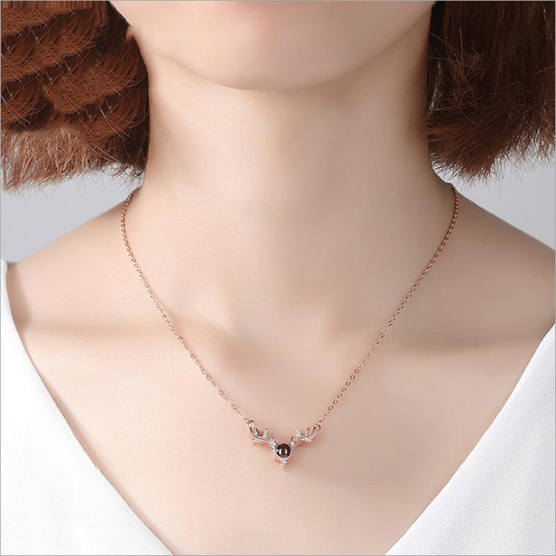 Srebro Próby 925 Yilu Masz 100 Języków Kocham Cię 520 Naszyjnik na Prezent