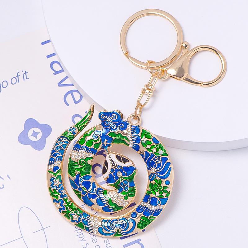 Colorful Rhinestone 3D Tiger Keychain and Metal Backpack Accessory