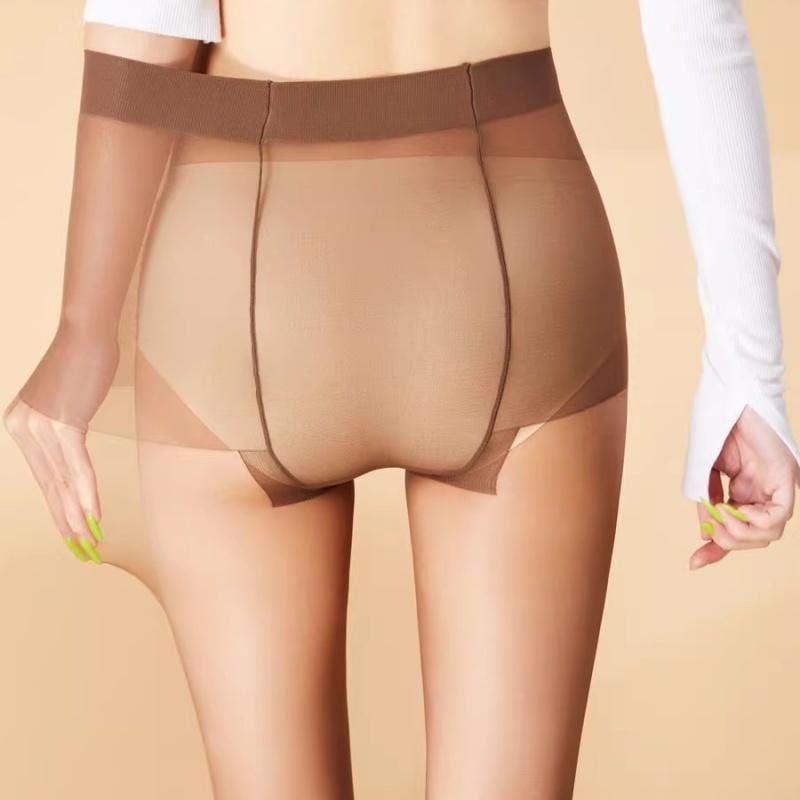 1 Paire Bas Extra Larges Été Toucher Soyeux Respirant Usage Quotidien Extensibles Collants Dames Sexy Uni Collants Invisibles