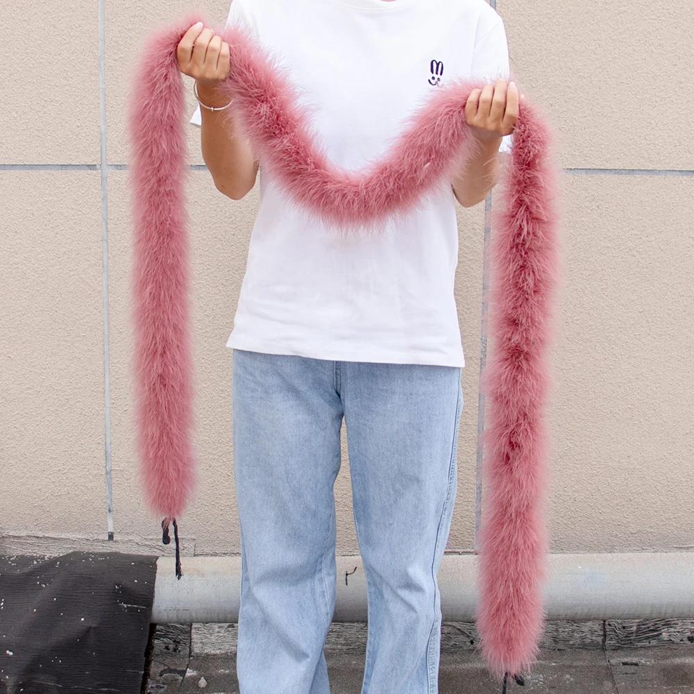 2M 50Grams Marabou Turkey Feathers Boa Trim for Crafts Needlework Shawl Party Scarf Carnival Costume Wedding Plumes Decoration