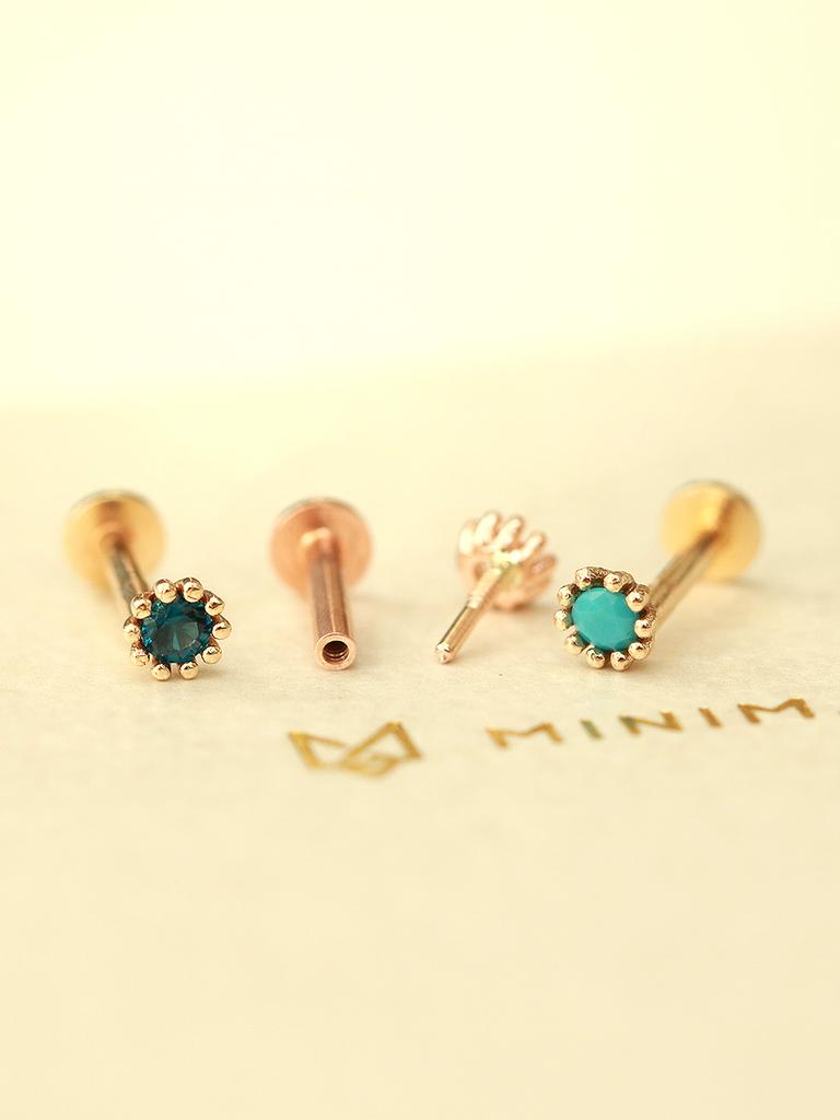 Minimalpiercing 14K Internal Mini-Me Round Labret Piercing