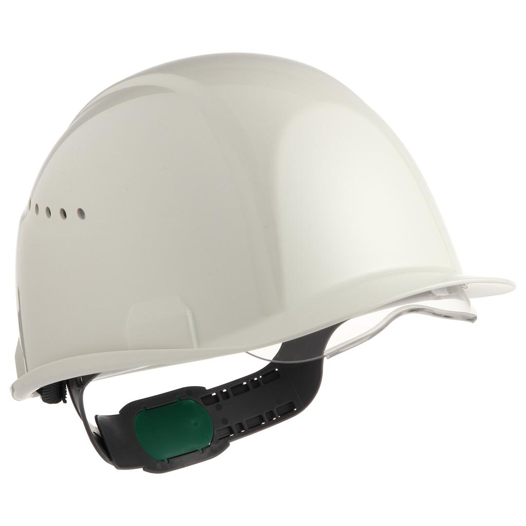 Sumibe Techno Plastics Helmet SAX Series with Shield and Styrofoam Liner Vents, SAXCS-B-WH
