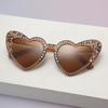 Women'S Uv-Proof Sunglasses Fashion Large-Frame Diamond-Encrusted Sunglasses Women'S Outdoor Sunscreen Glasses
