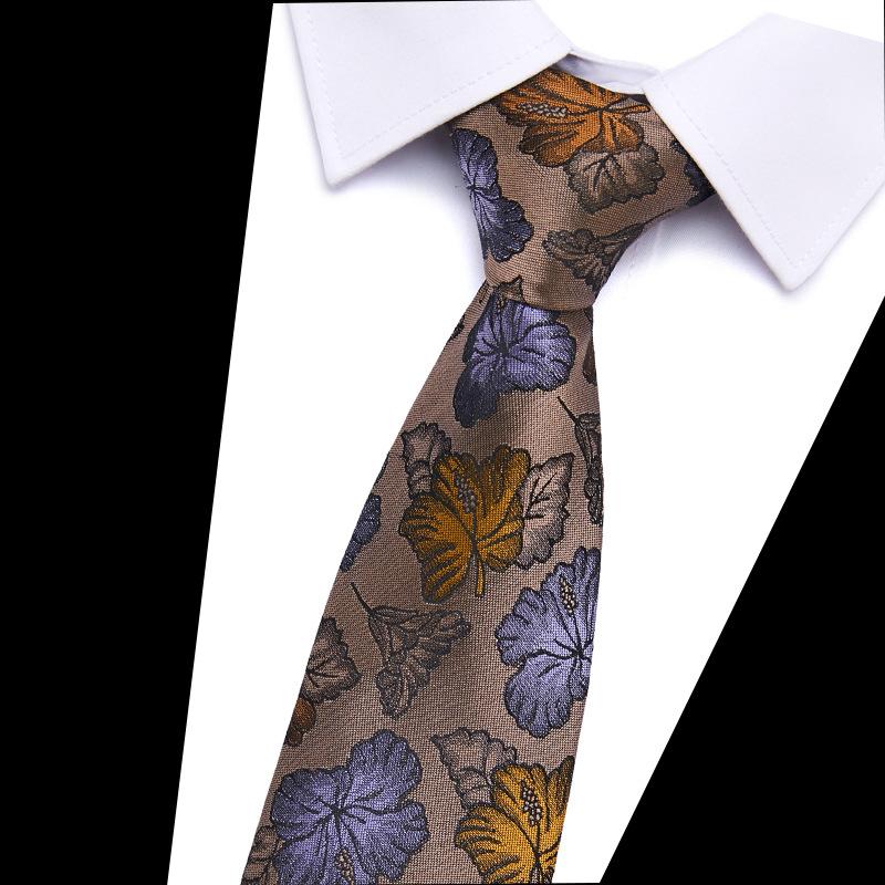 Men'S Tie Polyester Silk Jacquard Tie Men'S 7.5Cm