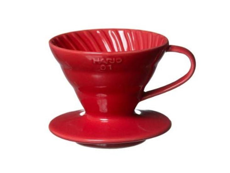 V60 průhledný dripper 01 červený