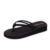 Thick-bottomed Slope Heel Mid-heel Flip-flops Women's Outdoor Wear Flat-heeled Slippers Double with Beach Mop Non-slip Cool Slippers