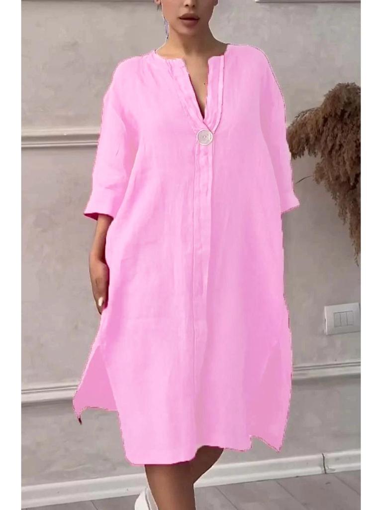 Southeast Asia TEMU Cross-border Black Solid Color Long Dress