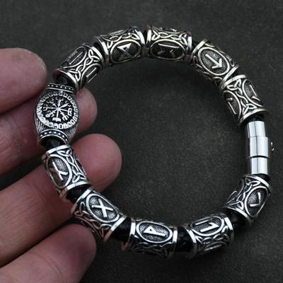 Nordisches Runen Armband Wikinger 3 Stück / 11 Stück / 13 Stück / 15 Stück Runen Perlen Vegvisir Kompass Amulett Wikinger Armband Slawisches Accessoire