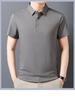 Men's Striped Ice Silk Polo: Short-Sleeved, Lapel Collar, Breathable Summer T-Shirt