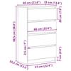 Sideboard White 60x35x98.5 cm Particleboard